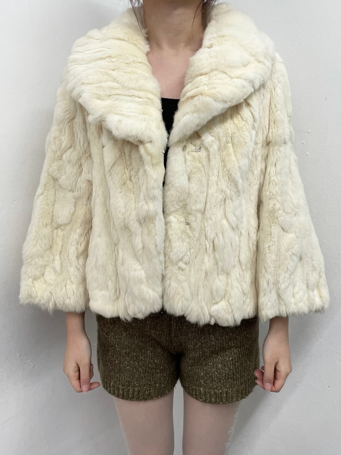 렉스 크림 카라 퍼자켓  상품이미지6