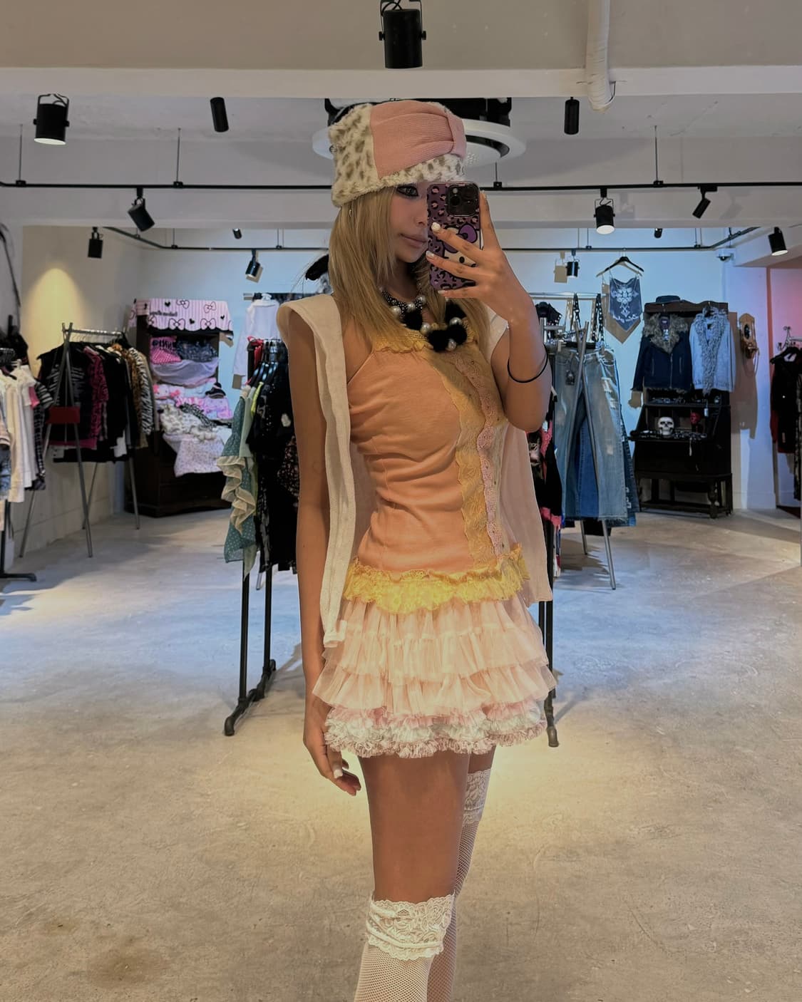 AXES FEMME 프릴 레이스 슬리브리스 상품이미지4