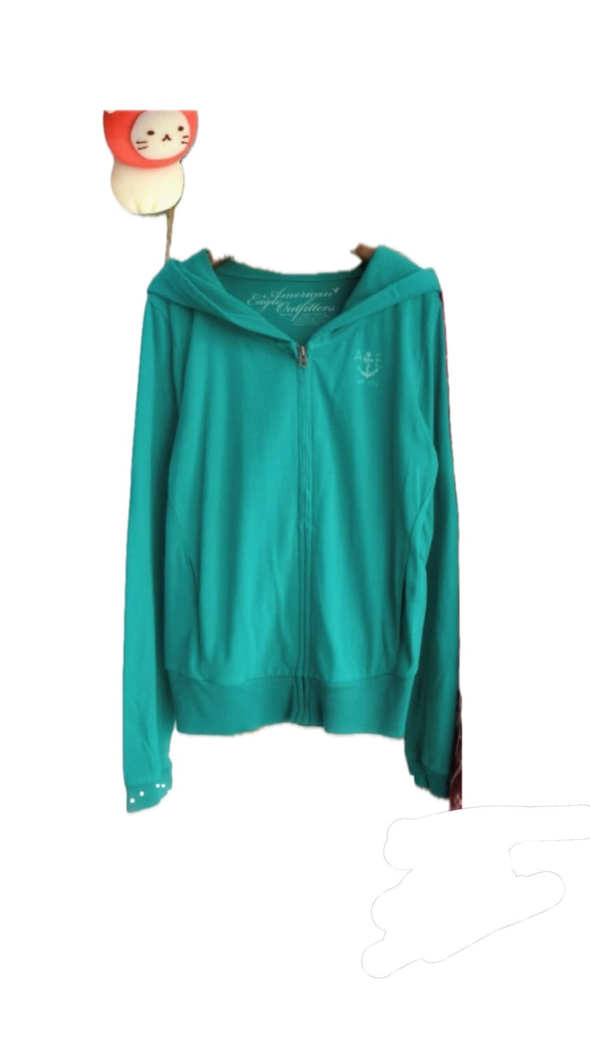 하구미 민트 청록 후드집업 핀터깔 상품이미지1