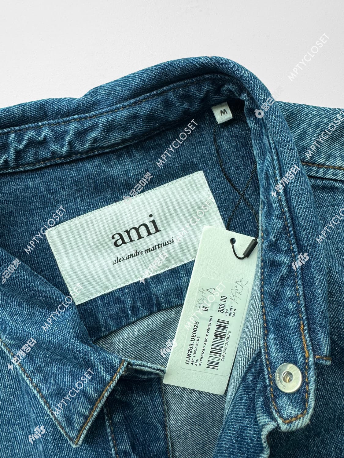[M] AMI  아미 오버사이즈 데님 아우터 셔츠 상품이미지4