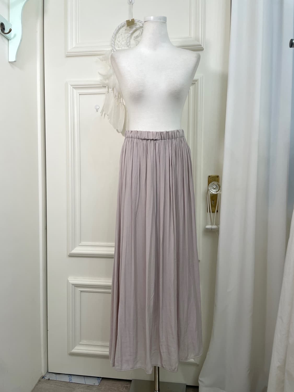 sheer lavender shirring banding long ski 상품이미지1