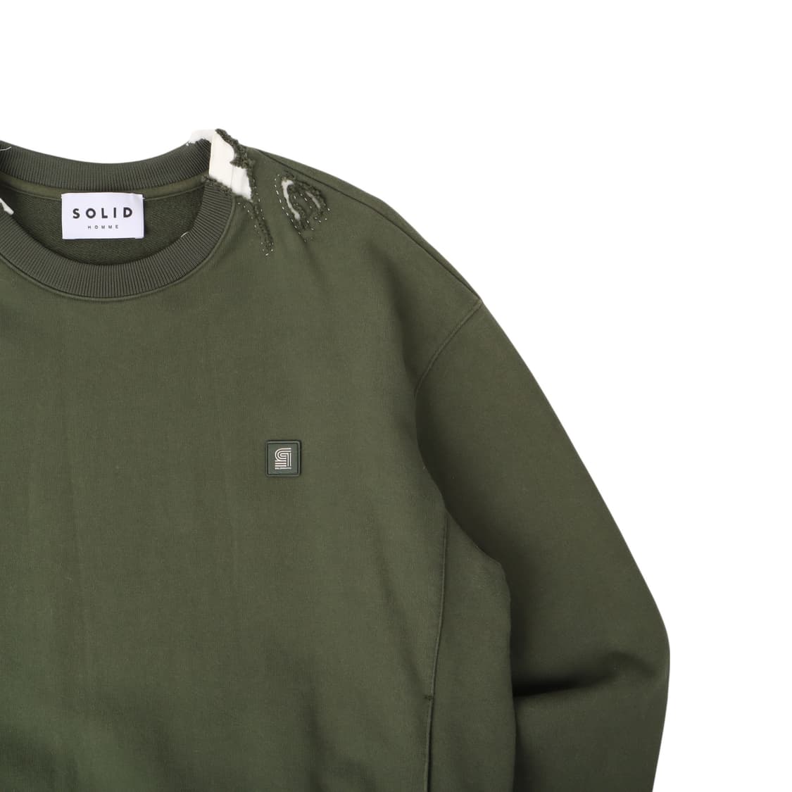 솔리드옴므 신형 카키 백로고 스웻셔츠 상품이미지3