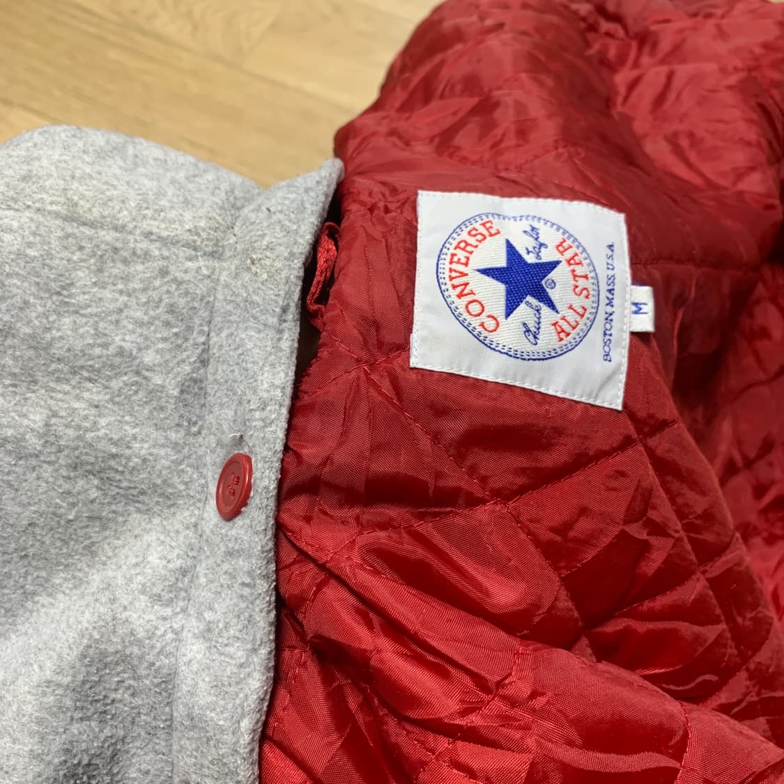 M)Converse 컨버스 백로고 자수 탈부착 후드 봄버 스타디움 자켓 상품이미지4