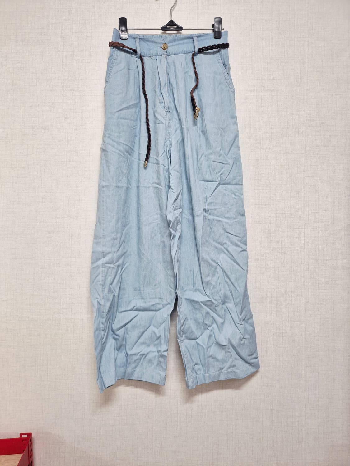 하늘색 와이드 팬츠 상품이미지1