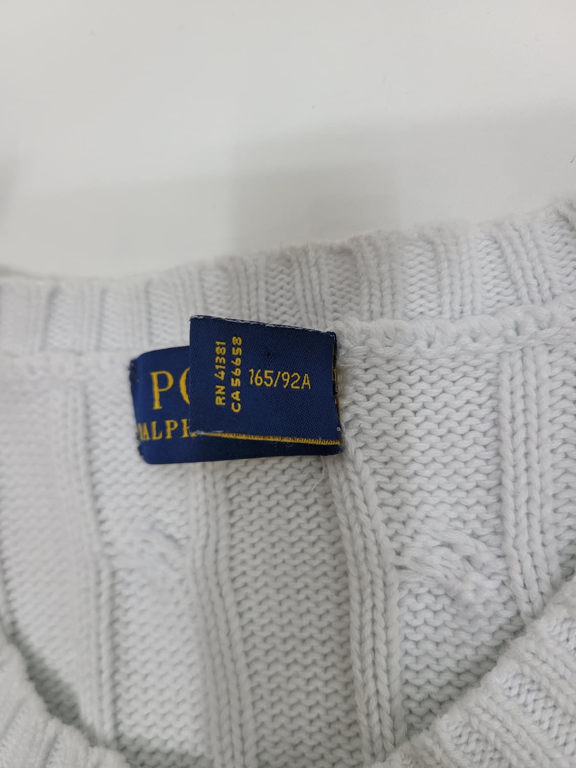 POLO 폴로 랄프로렌 케이블 반팔 니트 스웨트 / 여 M 화이트
 상품이미지6