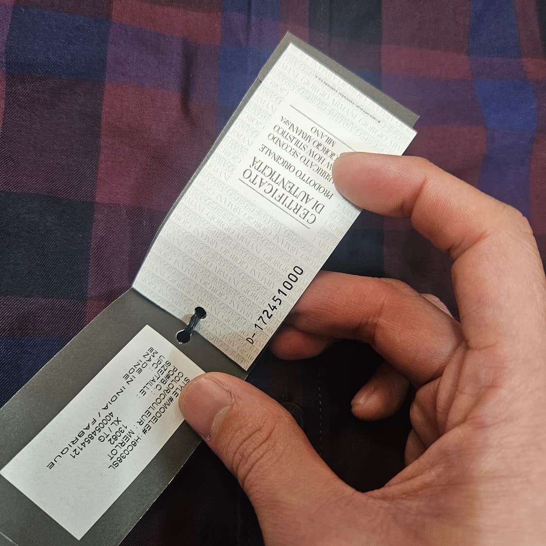 (새상품)아르마니 익스체인지 체크 셔츠 XL size 상품이미지8