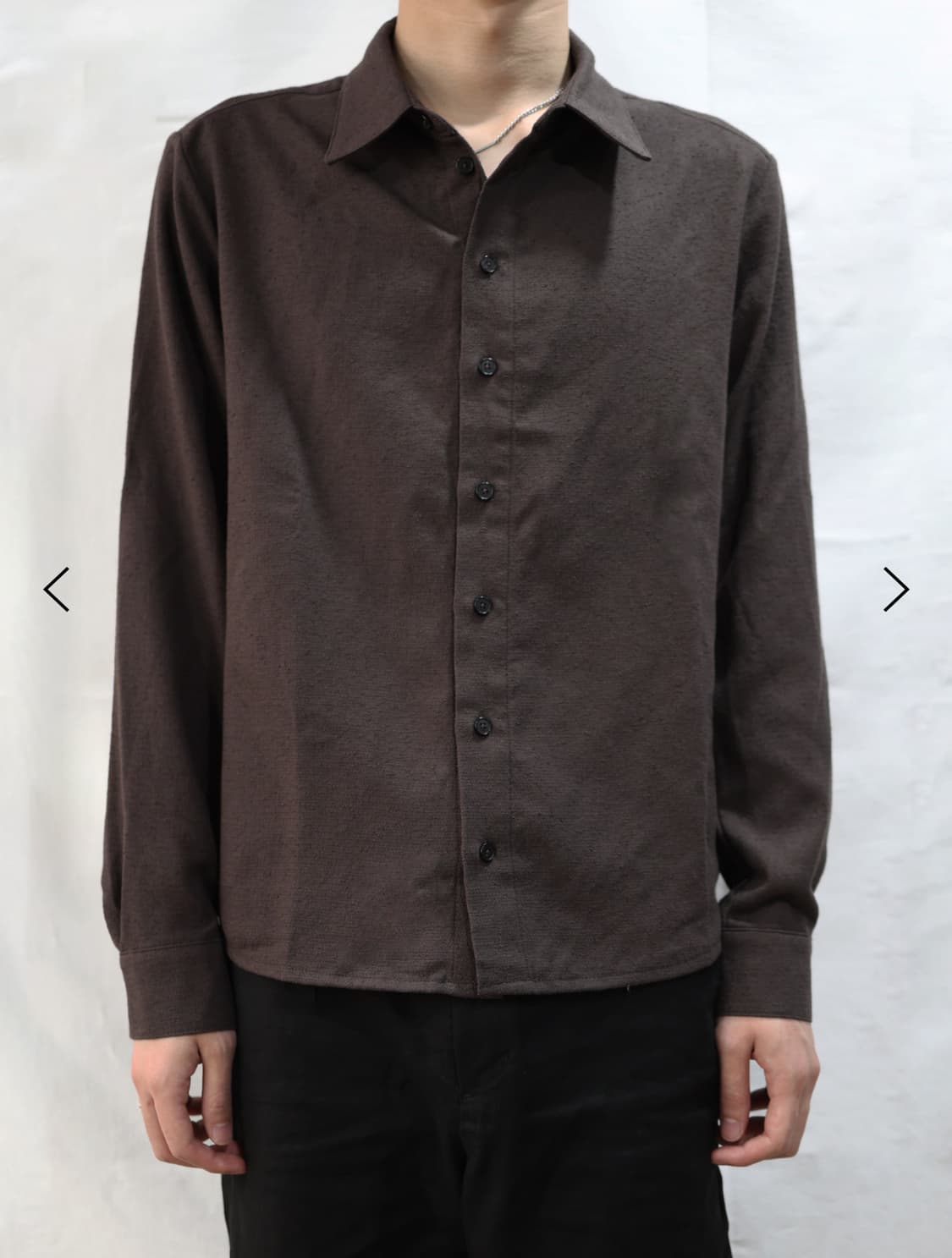 1) les semi tailored shirt brown 상품이미지1