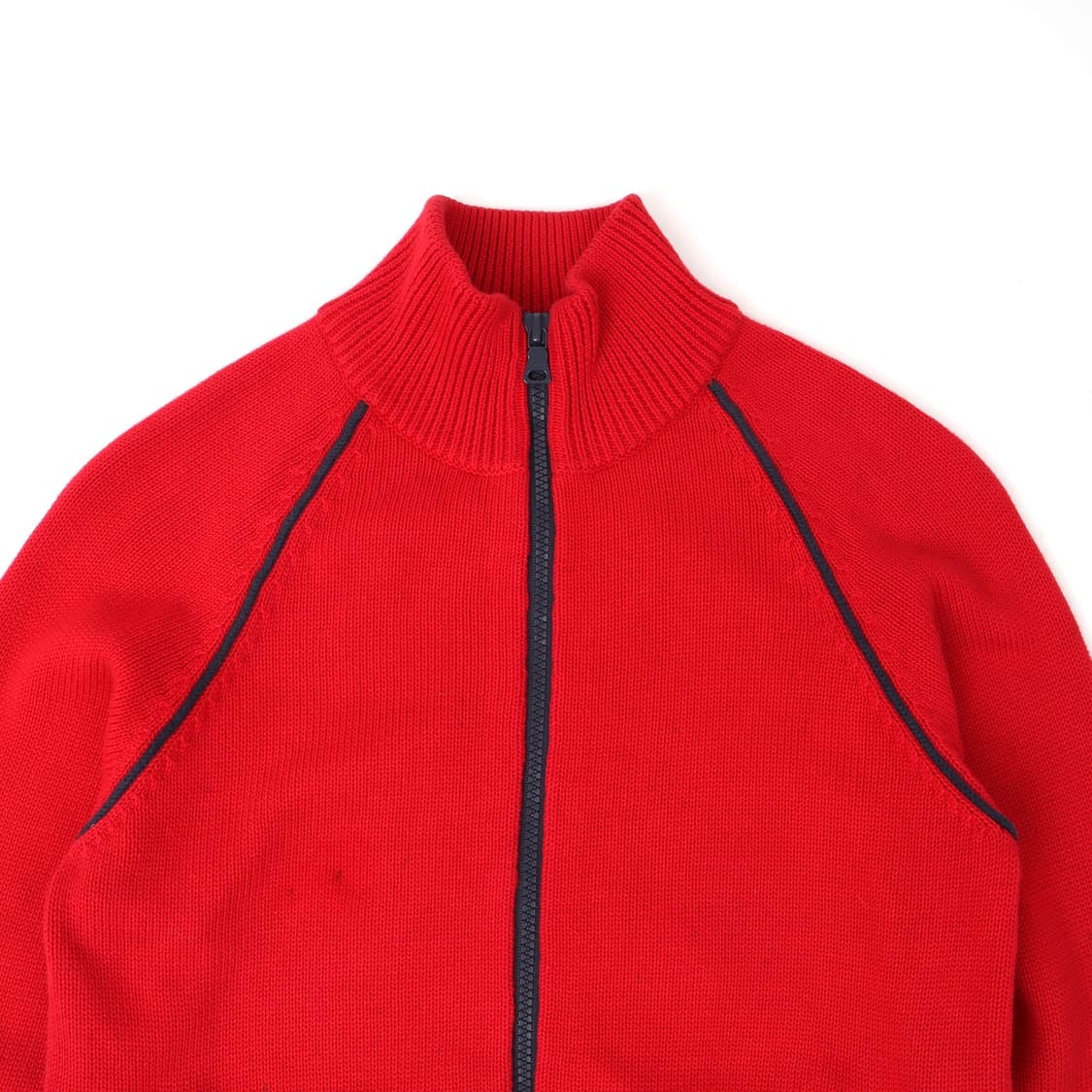 폴로진스 코 레드 코튼 니트 집업 가디건 상품이미지2