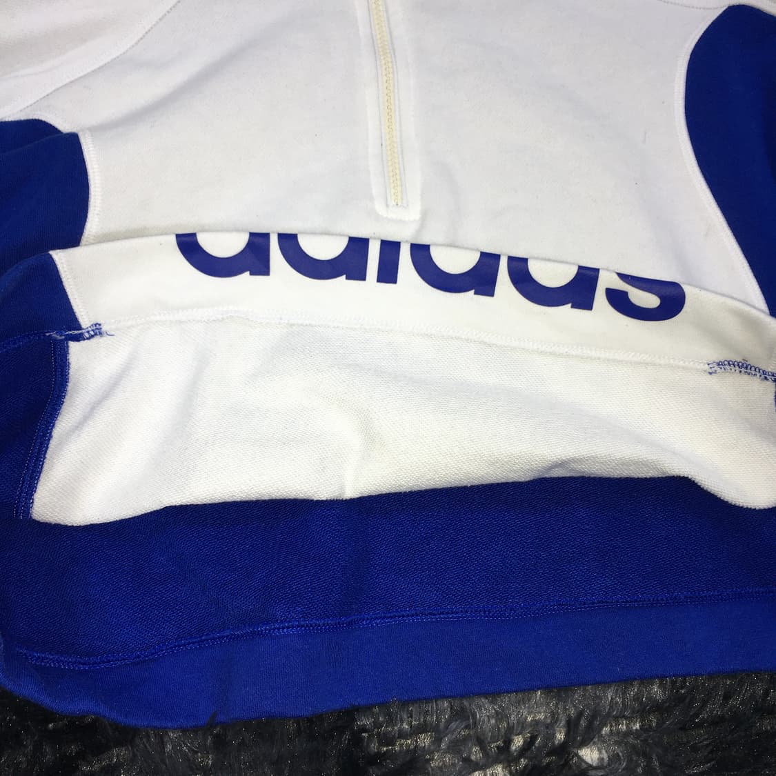 투티/0183 아디다스 정품 크롭 반집업 맨투맨 빅로고 상품이미지3