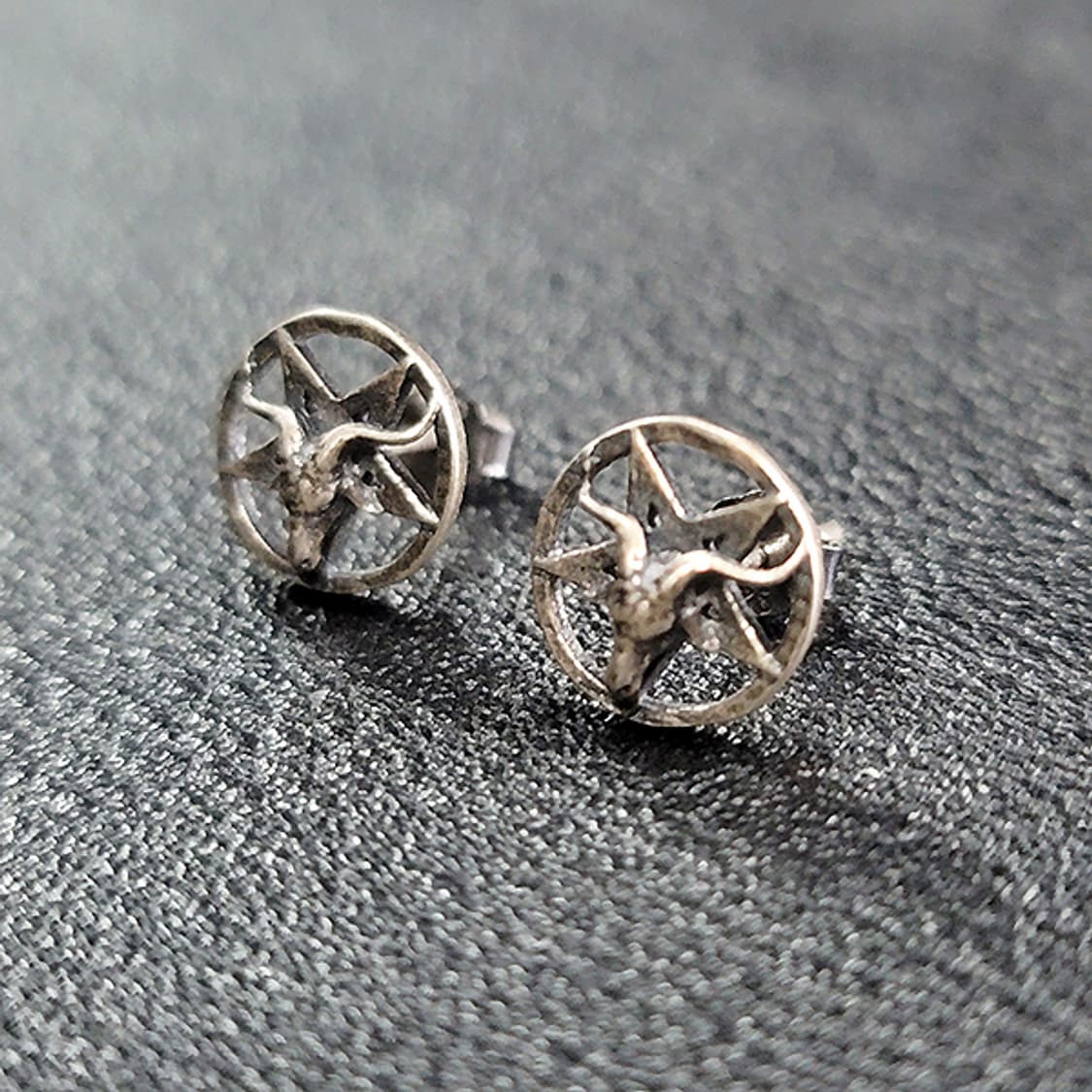 바르 실버 귀걸이 피어싱 은 남자 여자 명품 바포메트 사탄 고양이 상품이미지3