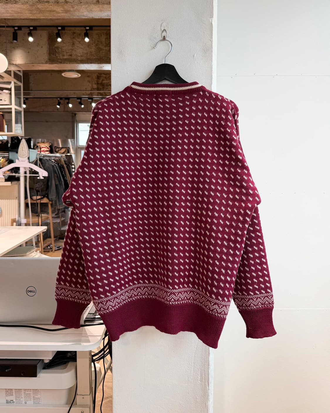 보스턴 트레이더스 딥 핑크 버드아이 패턴 울 니트  상품이미지7