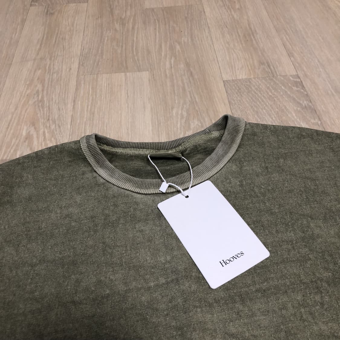(L) 새상품 후브스 Hooves 가먼트 다잉 롱 슬리브 워시드 카키 상품이미지3