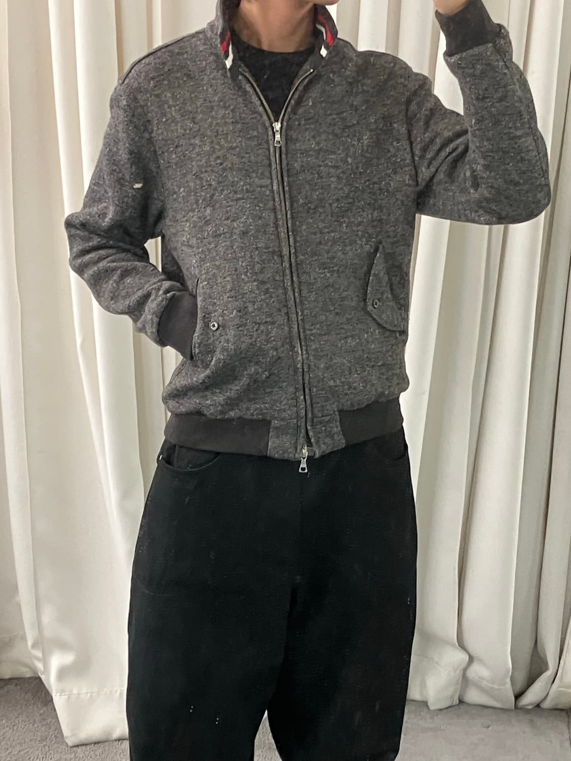 Beams 빔즈 하트 헤링본 블루종 자켓 L 상품이미지5