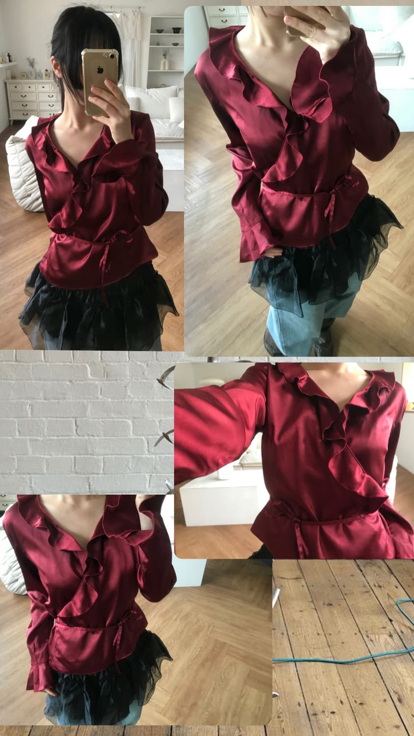 vintage wrap frill blouse 상품이미지10