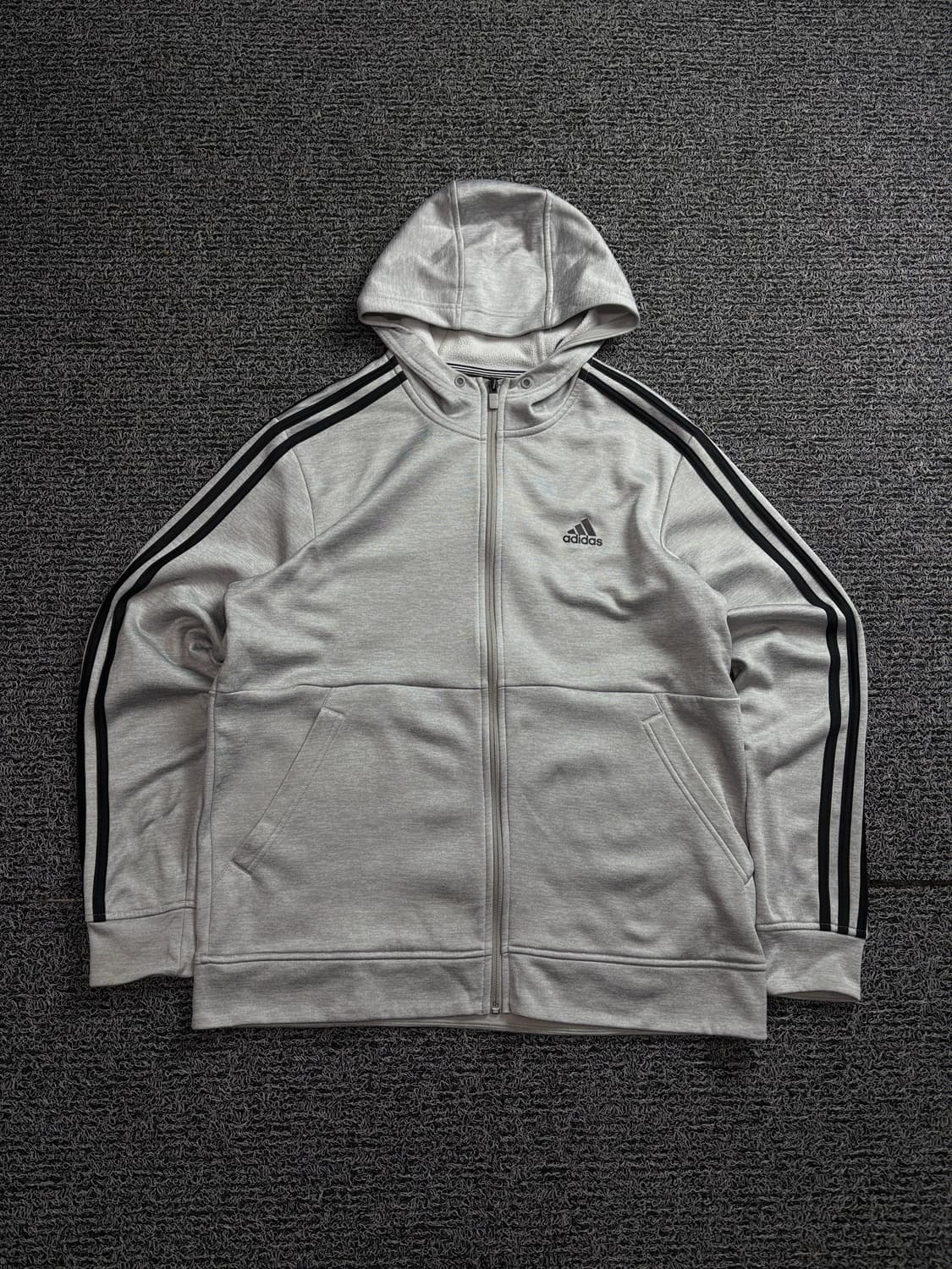 아디다스 트랙 사이드라인 그레이 미니멀 후드집업 1535 상품이미지2