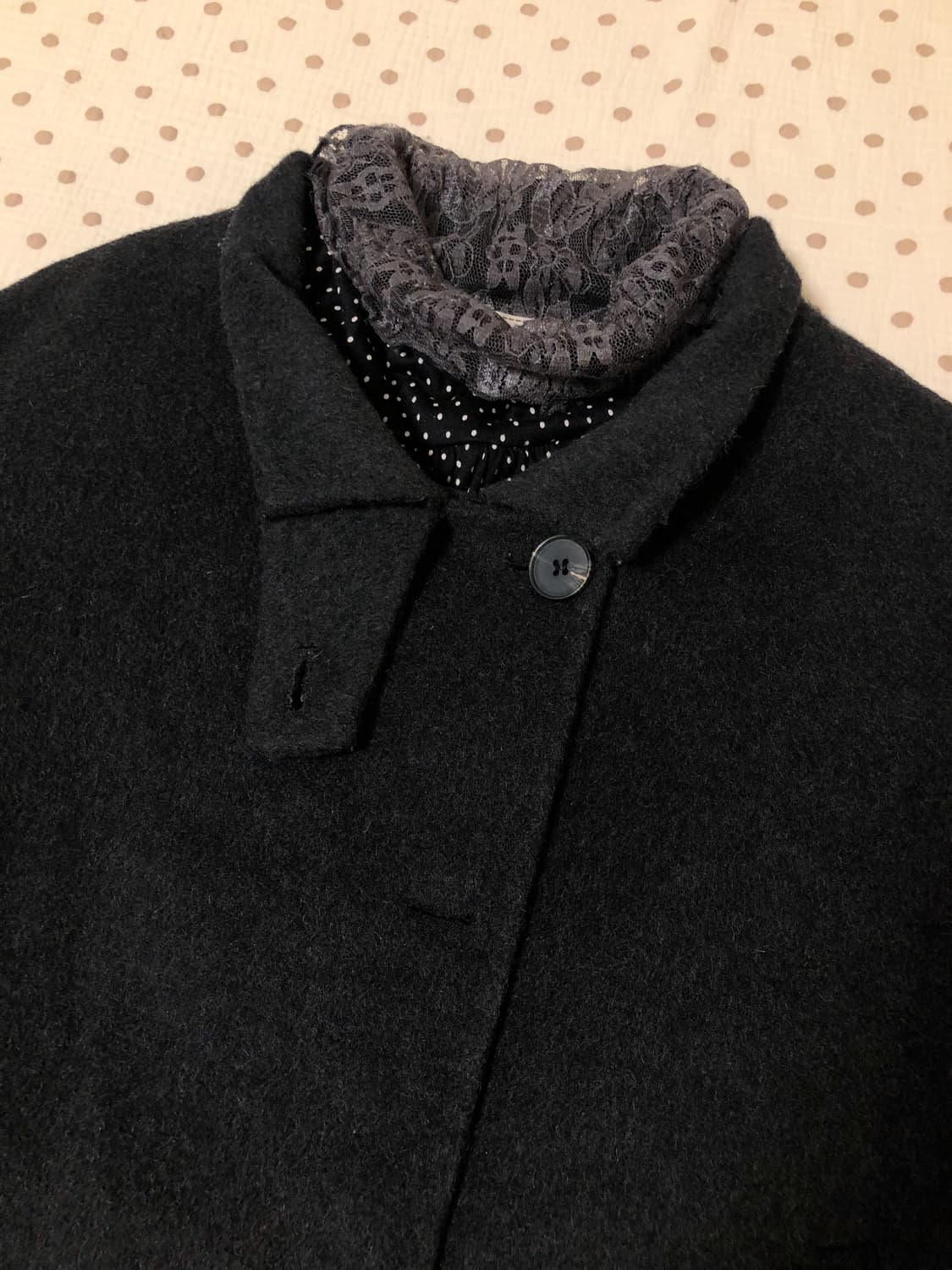 빈티지 모리걸 해린깔 반코트 상품이미지3