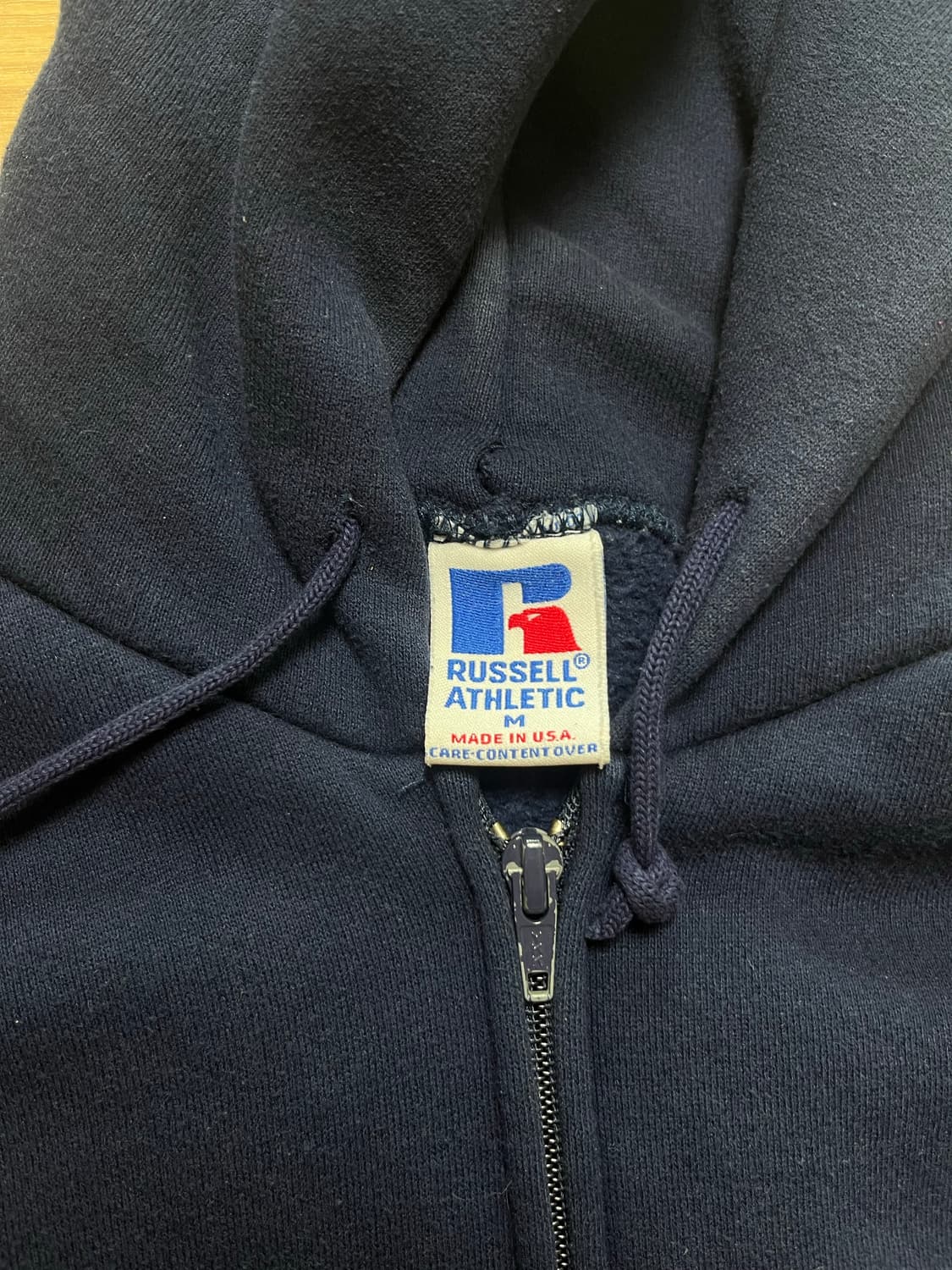 빈티지 USA 러셀 후드집업 M 네이비 상품이미지4