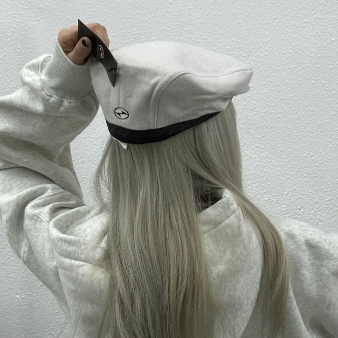 나이키 90's 블랙 스우시 화이트 헌팅캡 상품이미지4