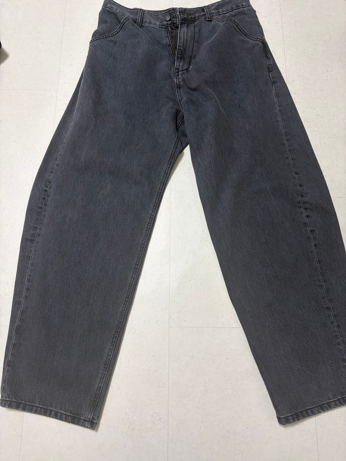 해칭룸 커브진 워시드 블랙 2사이즈 (와이드 아님!!) 상품이미지2