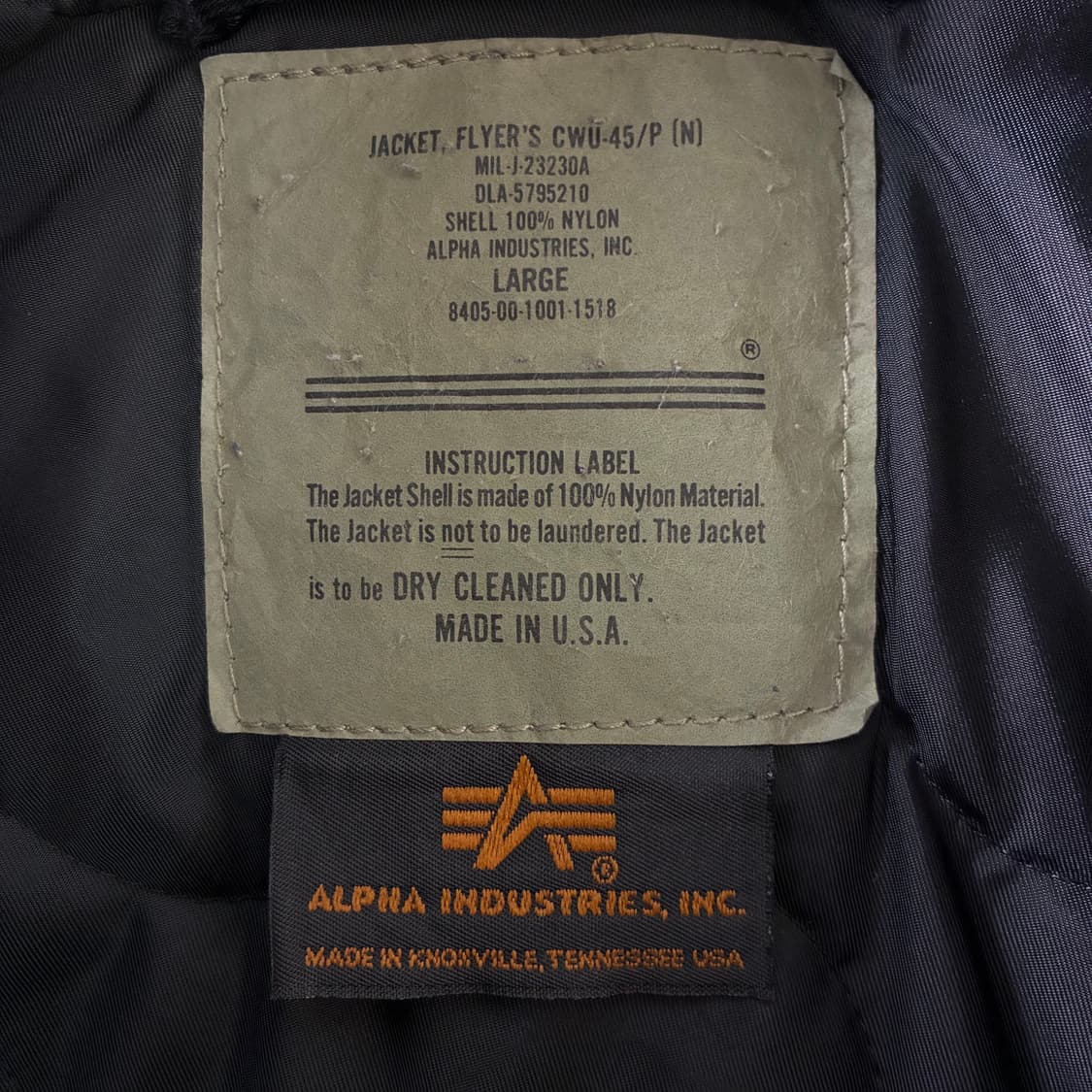 Alpha  알파 인더스트리 00,s CWU 45-P 플라이트 자켓 상품이미지6