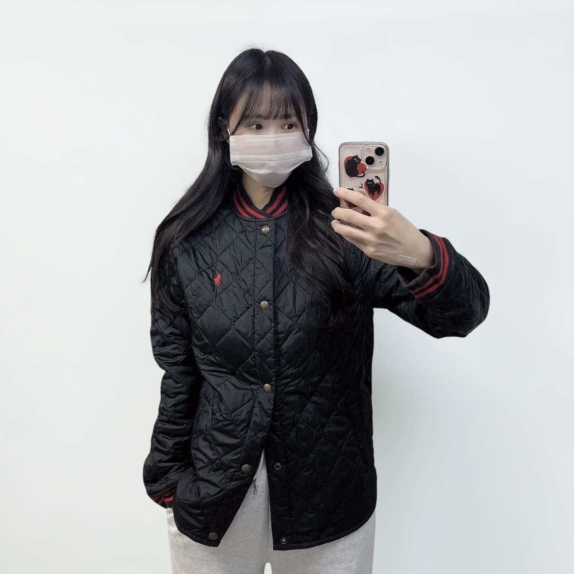 폴로 랄프로렌 다이아몬드 퀄팅 자켓 블랙 상품이미지1