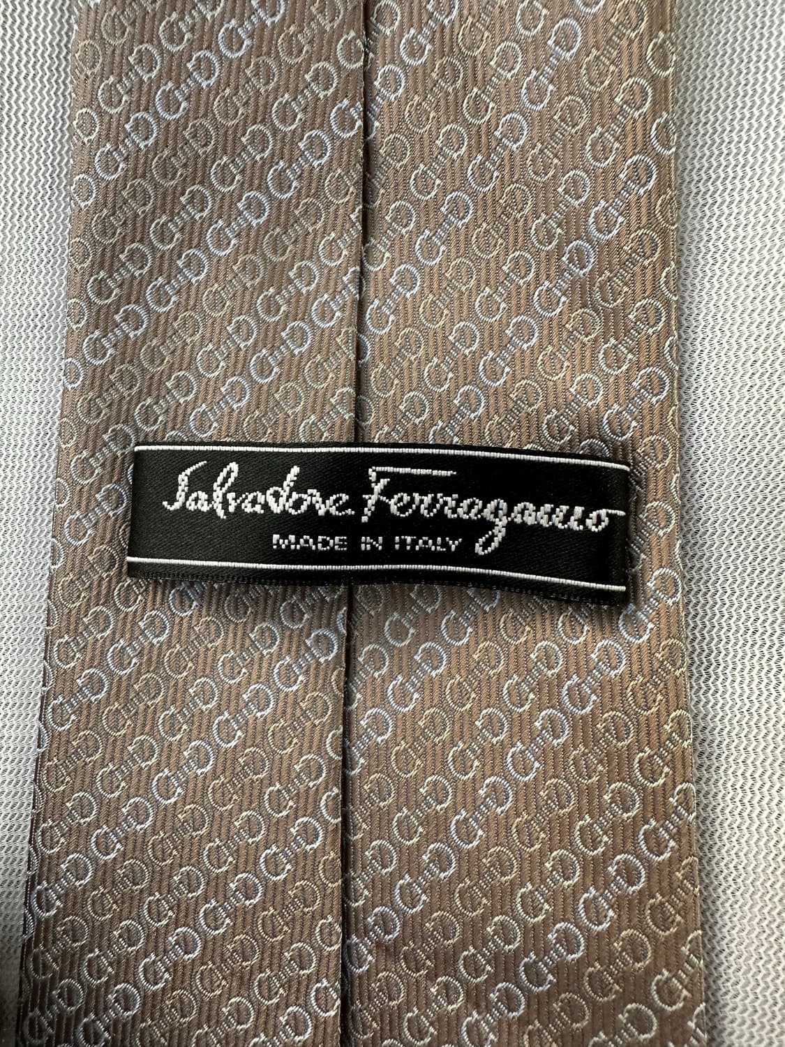 페라가모 실크 넥타이 베이지 상품이미지3