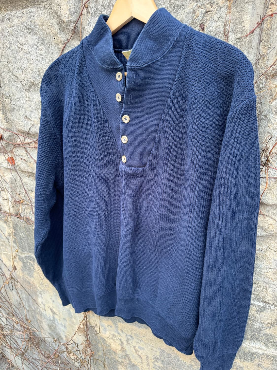 90s 엘엘빈 usa 빈티지 5버튼 영국군 니트 네이비 L  상품이미지3