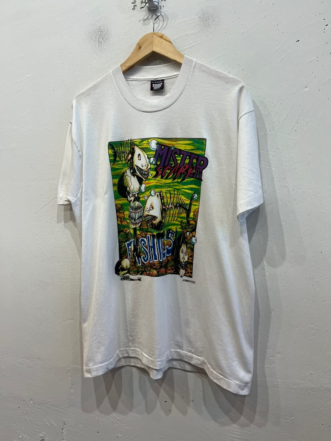 90s MISTER SCARY FISHIES Tee Made in USA 상품이미지1