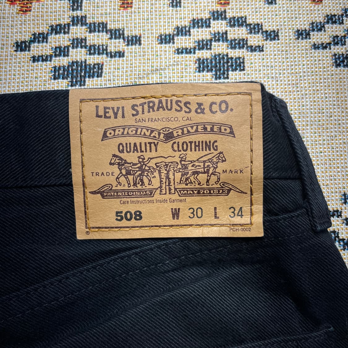 90s리바이스(JAPAN) 508 블랙블랙 빈티지 데님(실측확인) 상품이미지7