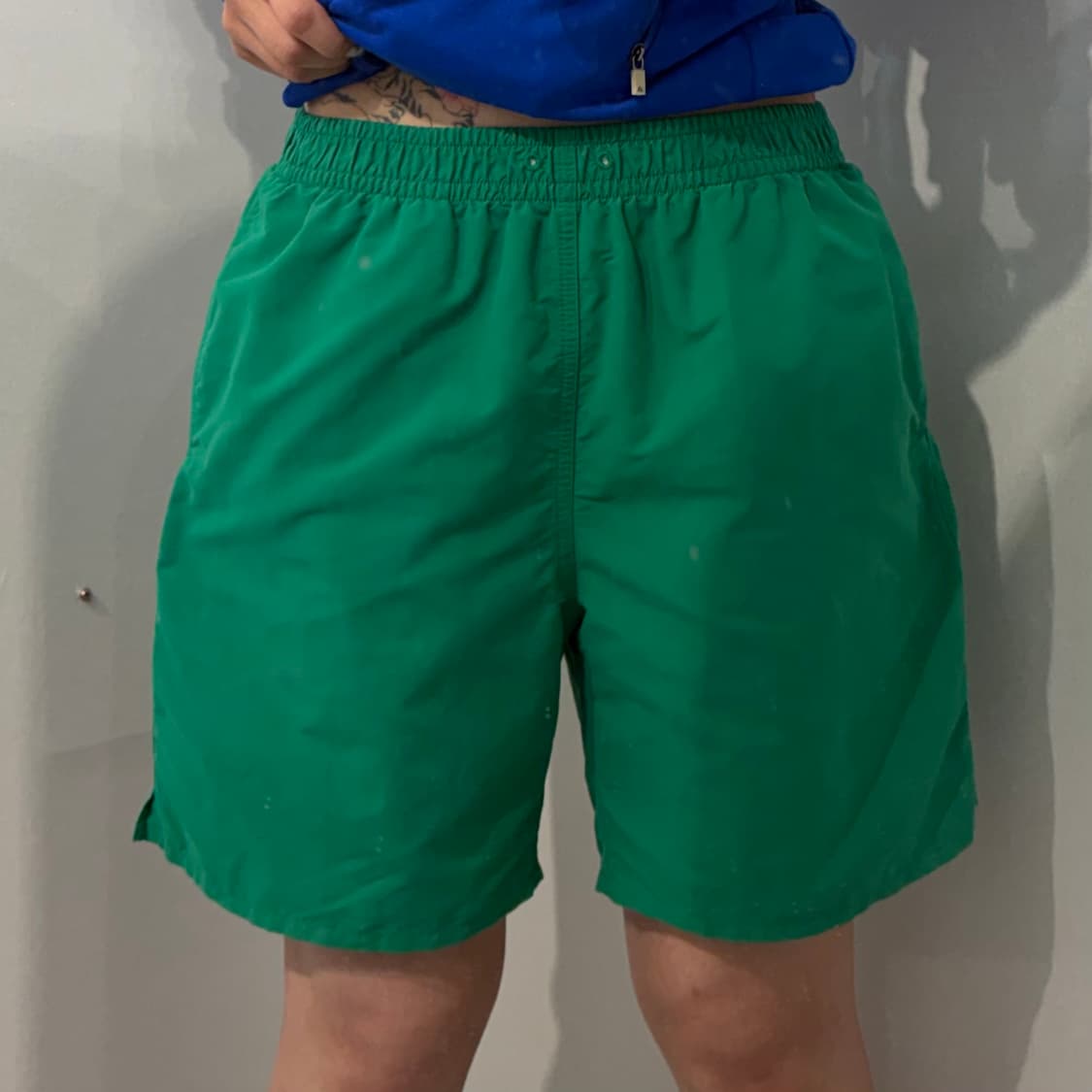 2 메종키츠네 폭스 헤드 패치 그린 스윔 쇼츠 반바지 상품이미지1