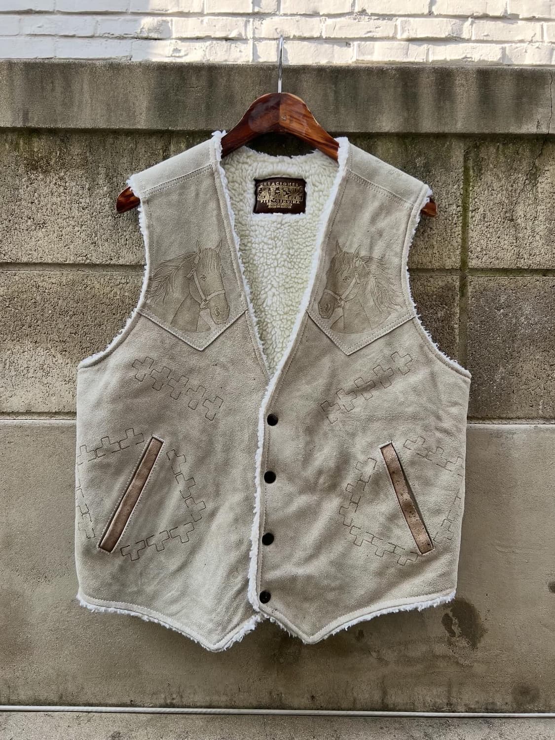 1970s SUEDE WESTERN SHERPA 스웨이드웨스턴베스트 상품이미지1