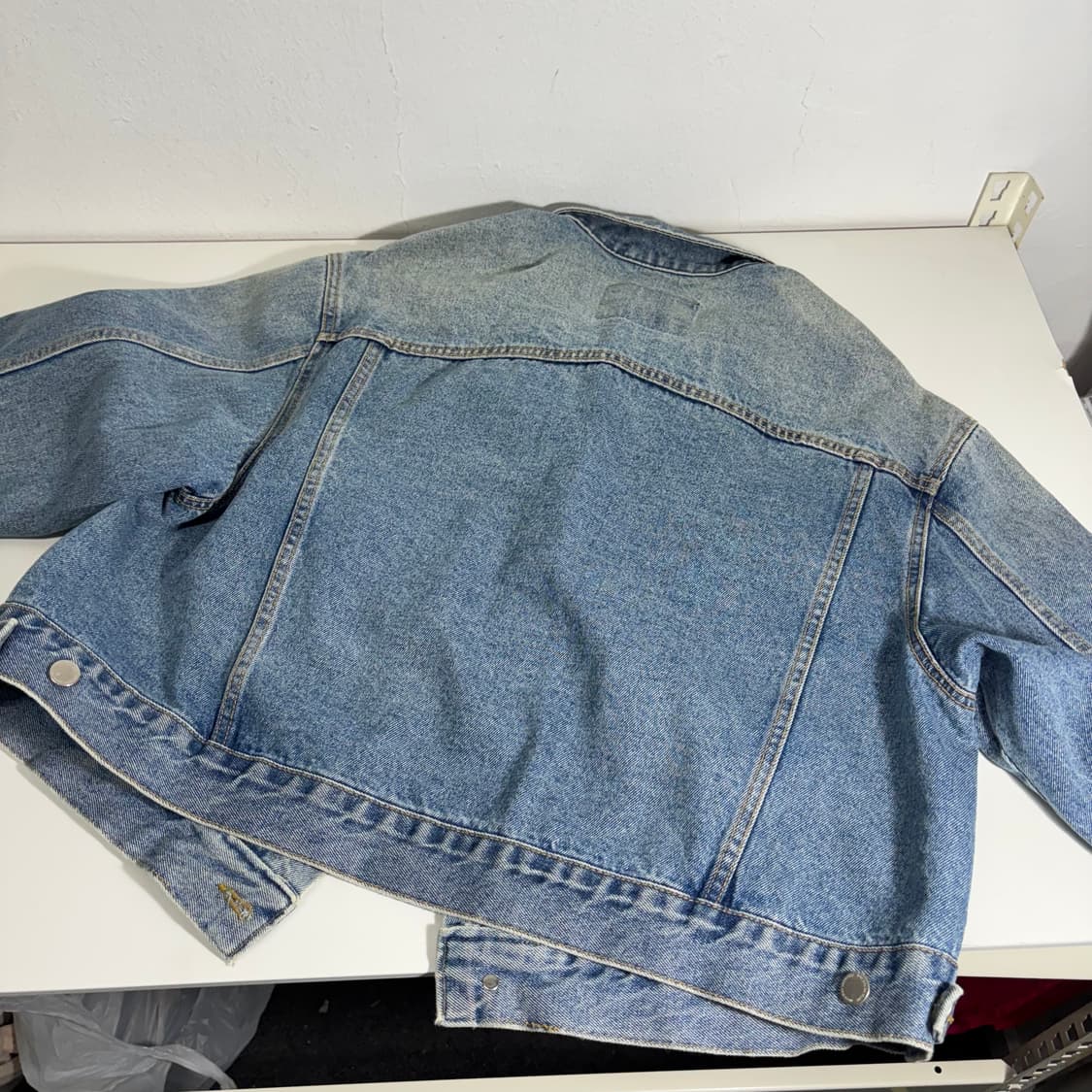 우먼OS 모어댄예스터데이 오버핏 크롭청자켓 데님자켓 상품이미지3
