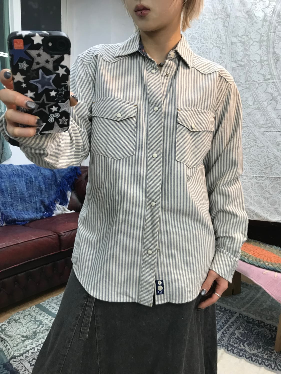 Gap 갭 빈티지 여성 스트라이프 투포켓 셔츠  상품이미지2