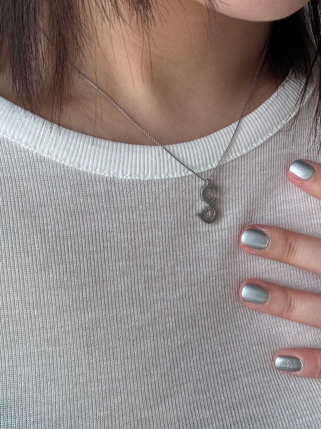 디올 Dior 빈티지 CD 로고 실버 목걸이 상품이미지3