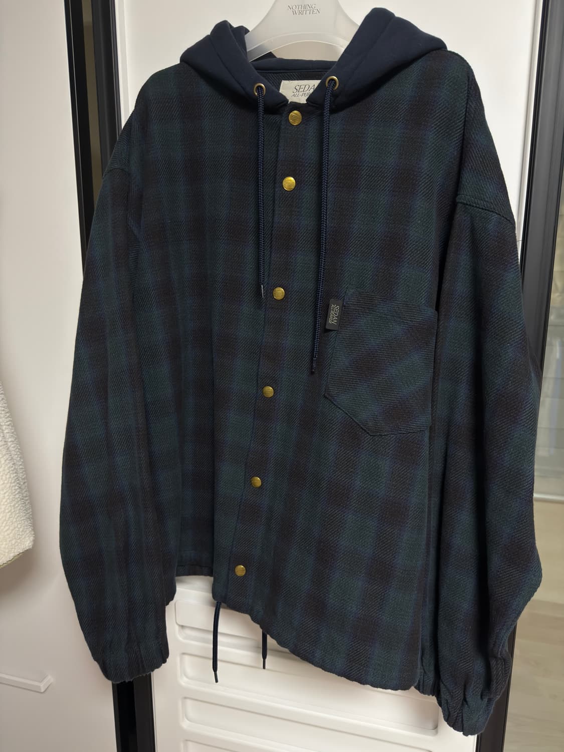 24FW 세단 올 퍼포즈 플란넬 후디 블랙와치 XL 상품이미지2