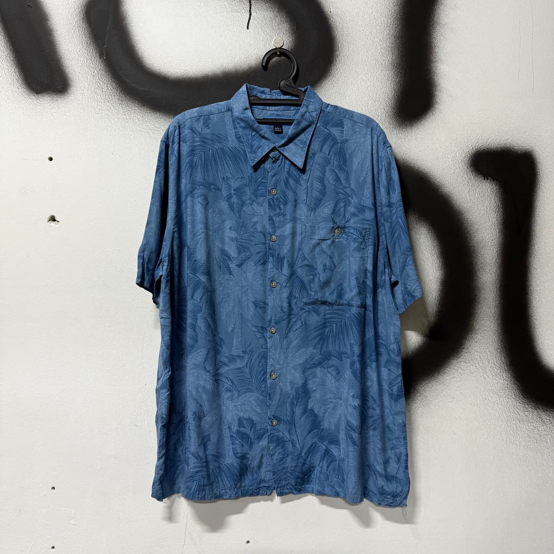 VTG 빈티지 리프 패턴 하와이안 반팔 셔츠 상품이미지1