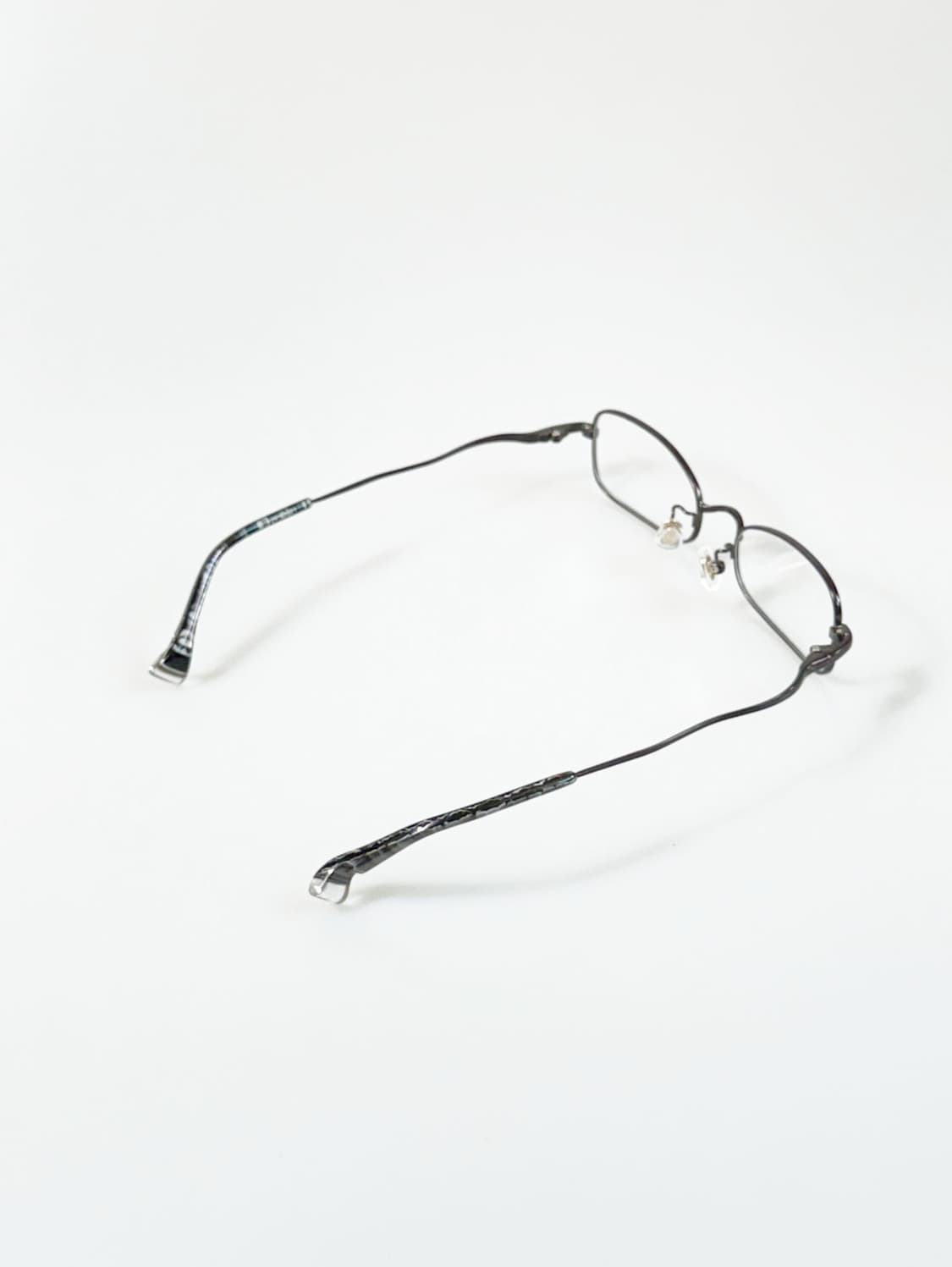 90s ZOFF 블랙 마블 슬림 스퀘어 프레임 빈티지 안경 상품이미지4