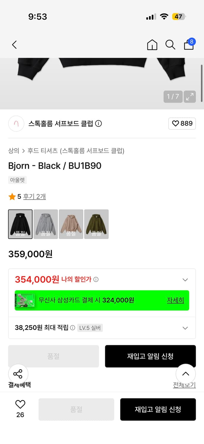 [M]STOCKHOLM SURFBOARD CLUB HOODIE 상품이미지3