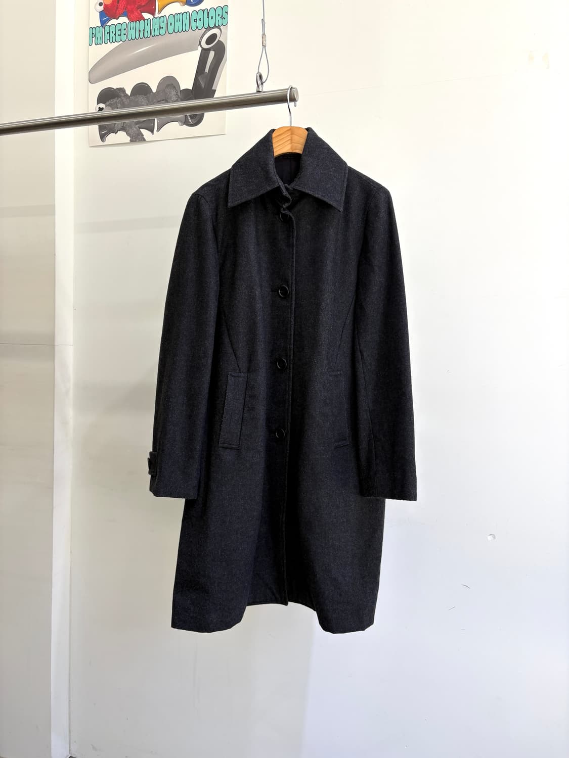 Y'S BIS (Made in Japan) 차콜 울 코트  상품이미지1