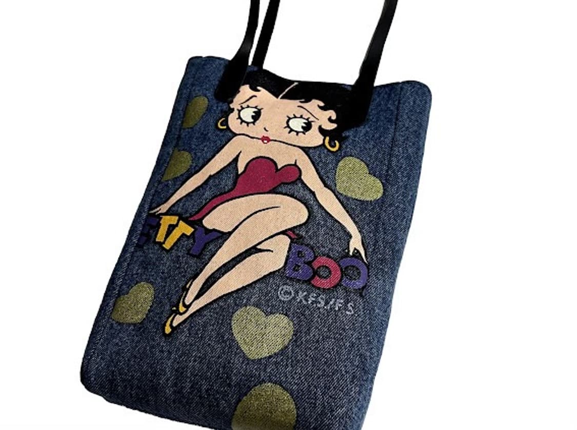 Bettyboop 업사이클 가죽 손잡이 미니백 상품이미지1