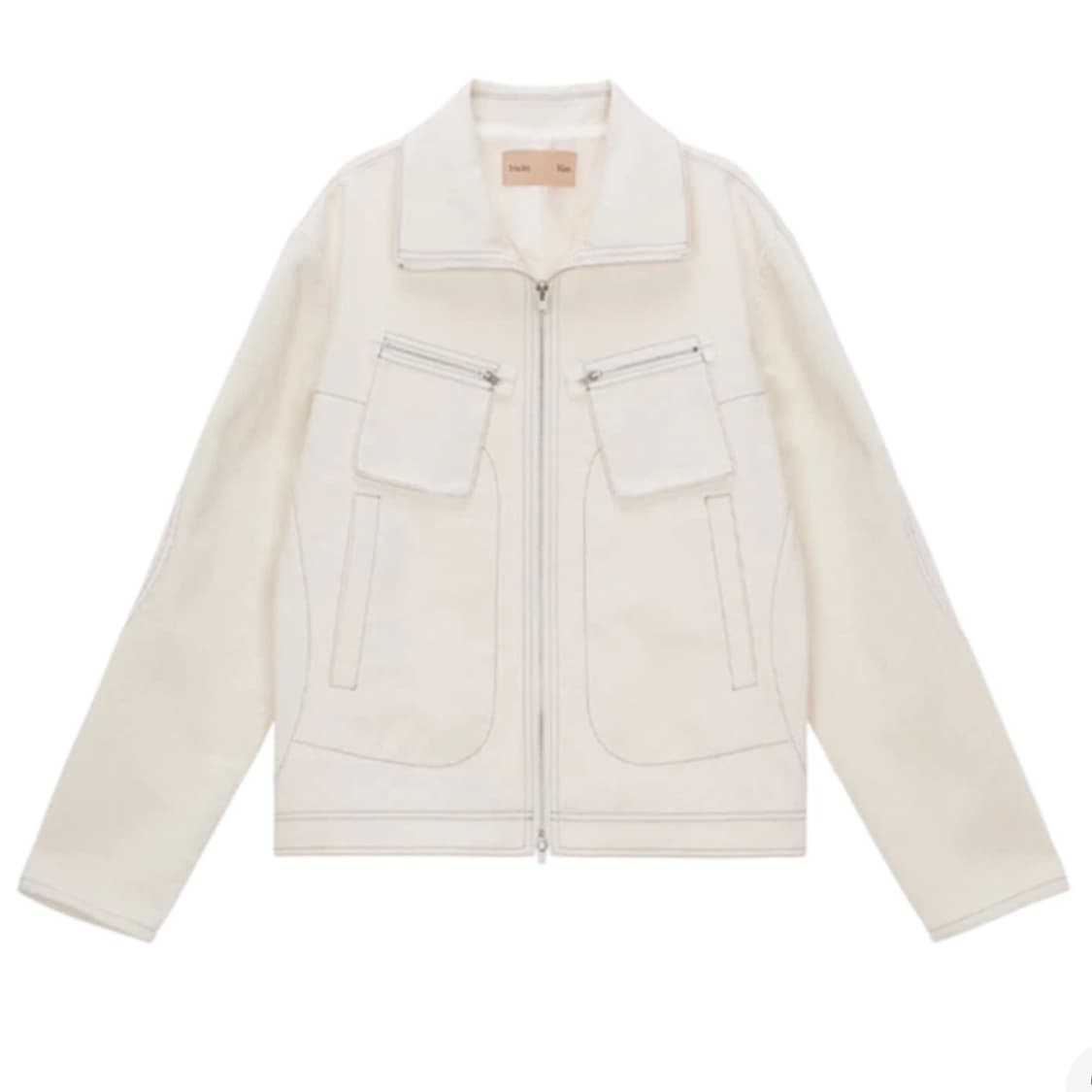 마뗑킴 니트 슬리브 포켓 점퍼 아이보리 상품이미지1