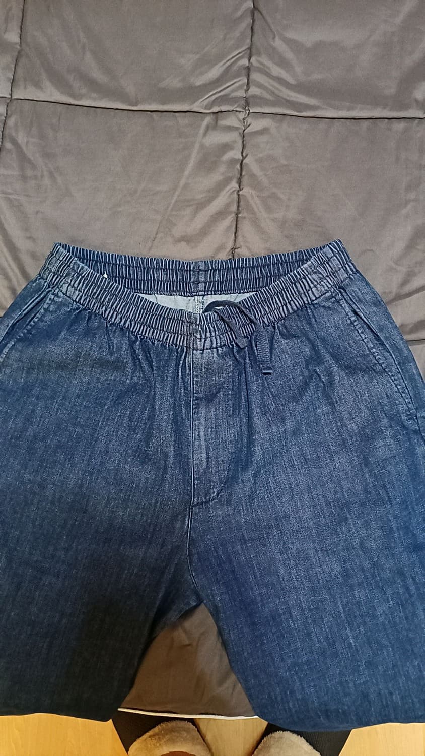 유니클로 얇은데님 와이드팬츠 32인치 기장98 상품이미지2