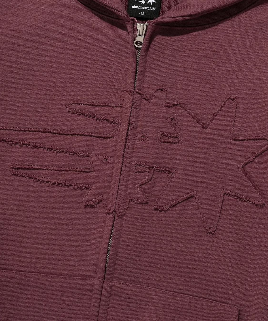 나이스고스트클럽 후드집업 버건디 S 상품이미지2