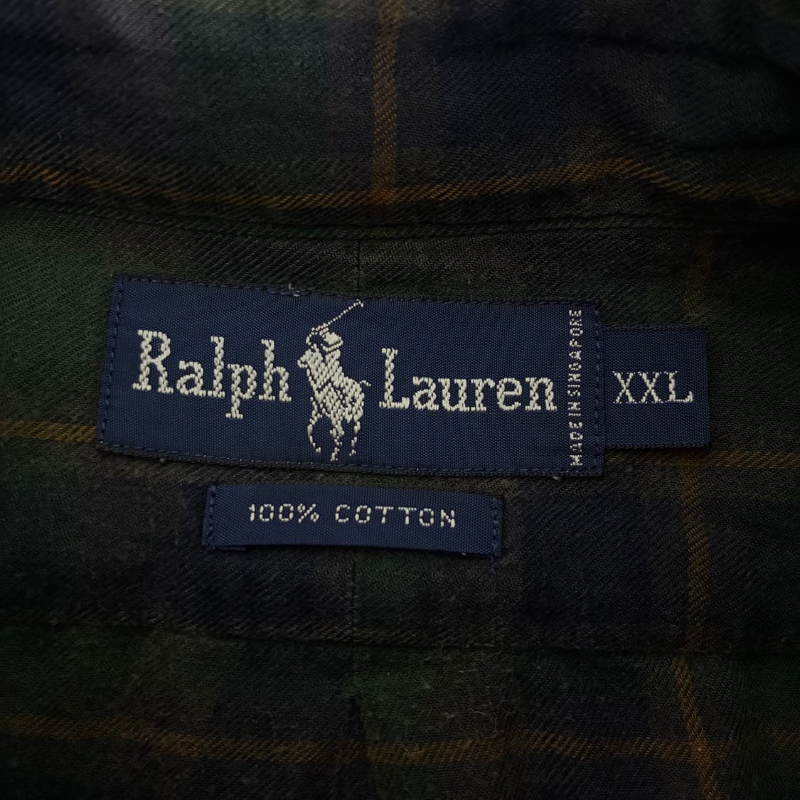 Polo  폴로 랄프로렌 90,s 자수 코튼 타탄체크 빅셔츠 상품이미지4