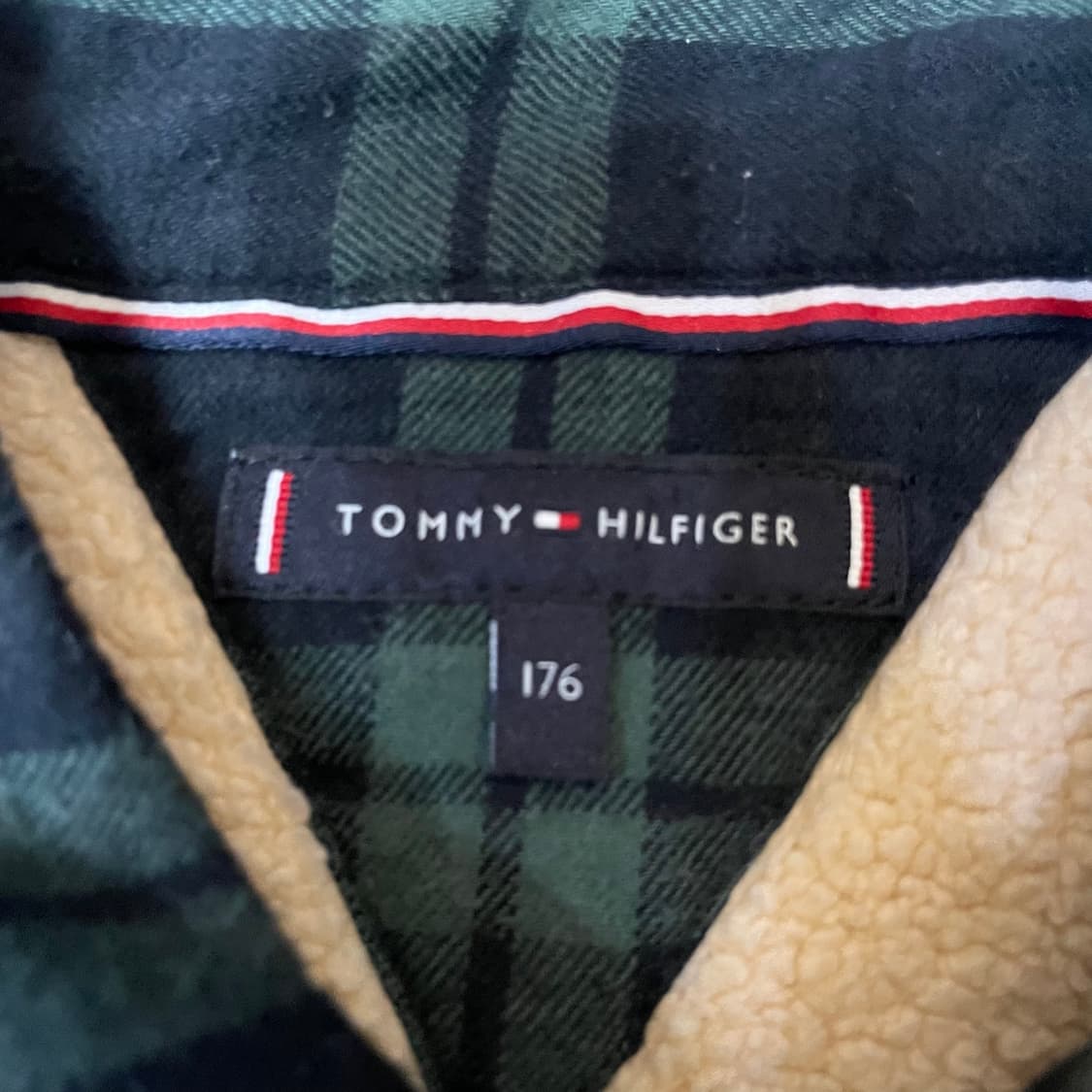 타미힐피거 딥그린체크 안감플리스 투포켓 긴팔 셔츠 176 상품이미지5