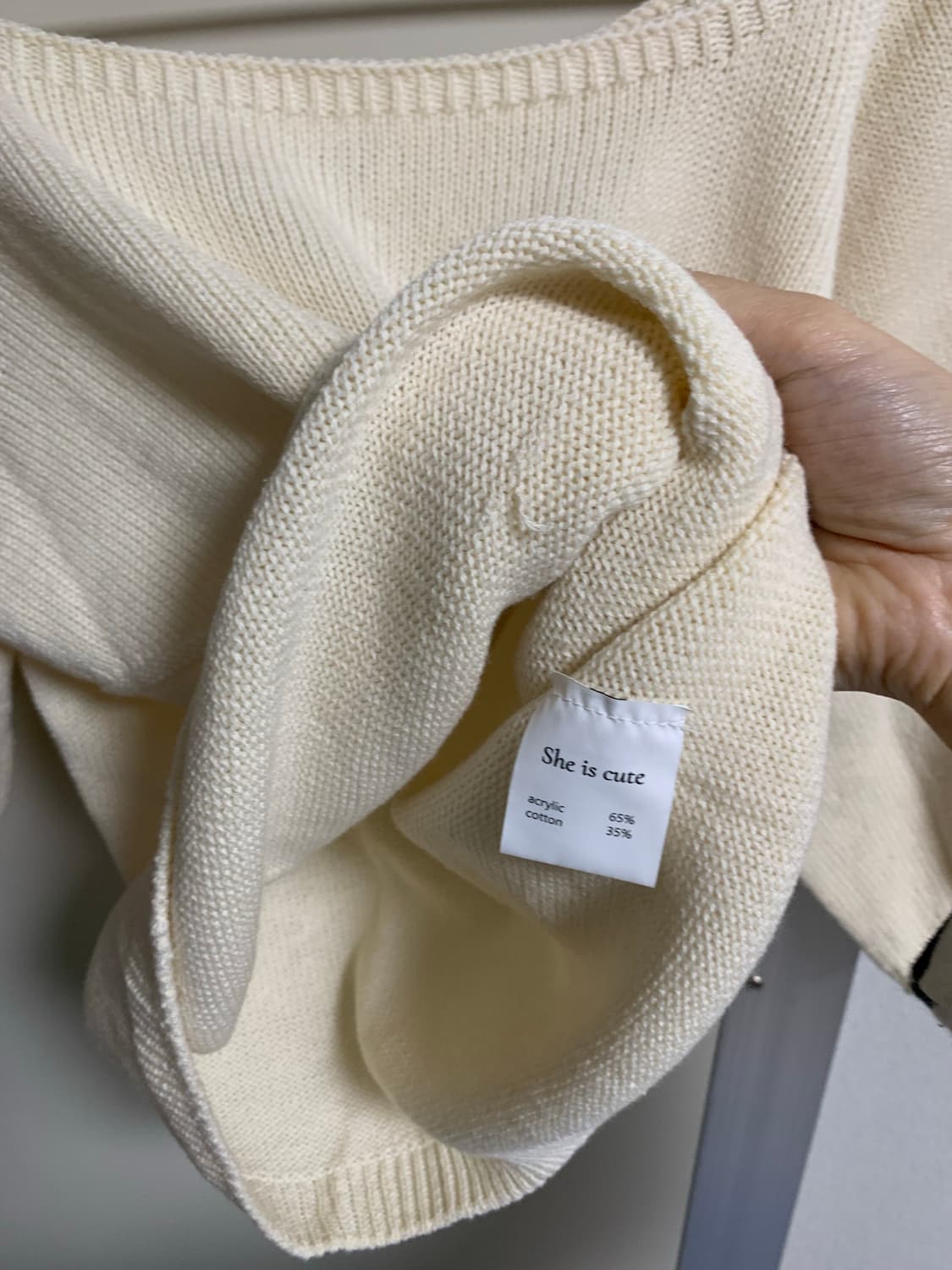 쉬이즈큐트 엔젤니트탑 아이보리 새상품 상품이미지4