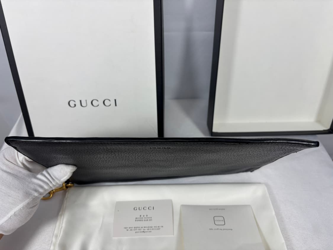 (풀박스)구찌GG 마몽레더 클러치백 블랙 475317 상품이미지7