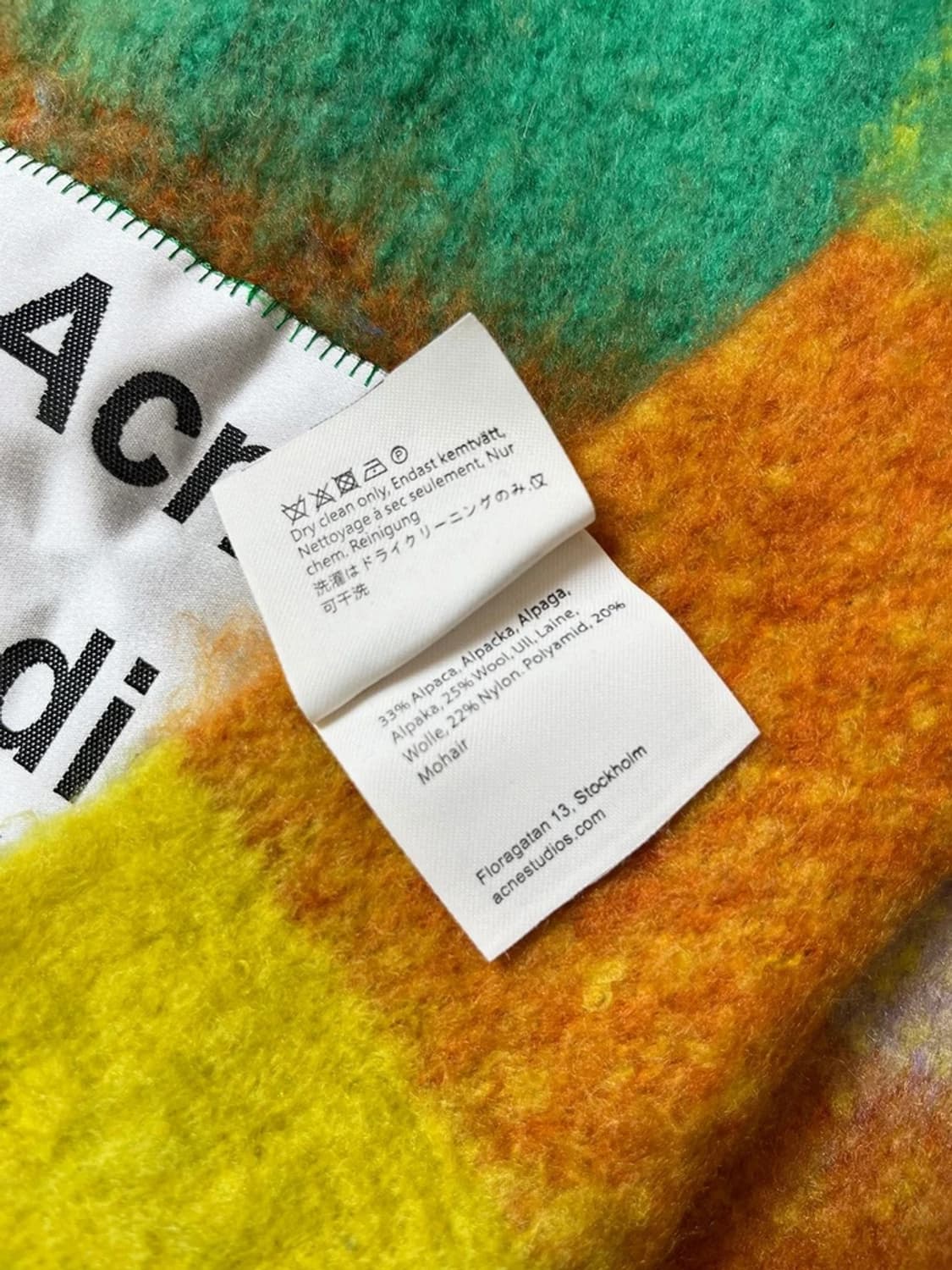 아크네스튜디오 알파카 울 멀티 체크 대형 목도리 Q1277 상품이미지6