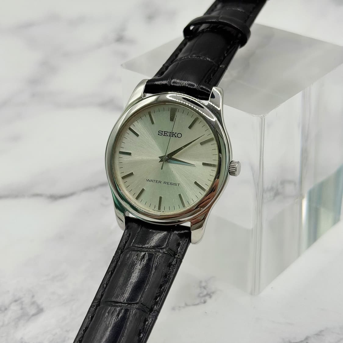 90s00s 빈티지 세이코 미니멀리즘 실버 썬레이 드레스 워치 상품이미지2