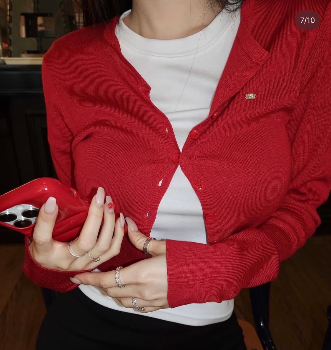페일제이드 레이온 가디건 레드 상품이미지1